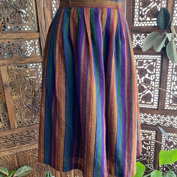Vintage 80s striped skirt by french designer Lanvin
