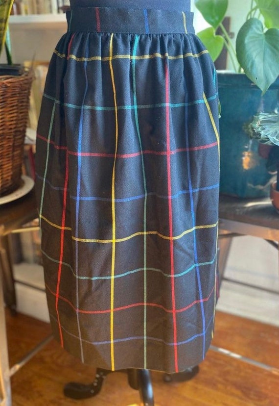Vintage 80s plaid wool skirt by Private Club - image 2