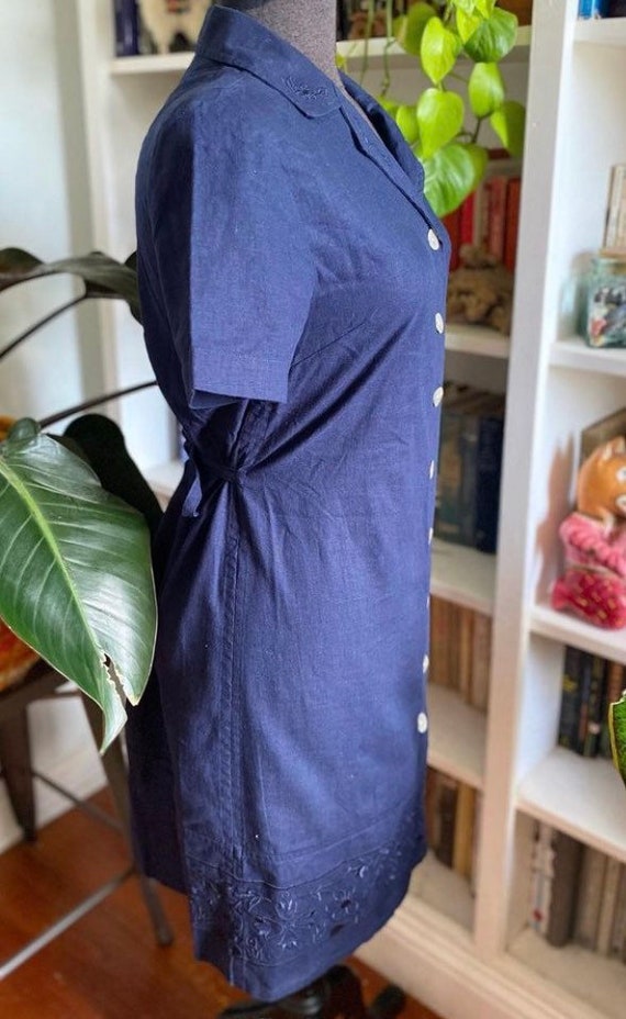 Vintage 90s navy blue skirt dress by Christopher … - image 5