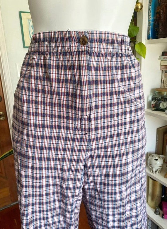 90s cotton plaid pants by Karen Scott