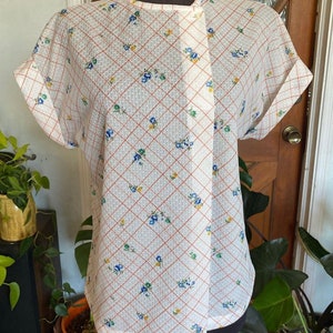 Vintage 70s semi-sheer woven blouse by Devon