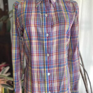 Vintage 70s rainbow plaid button up by Levi’s