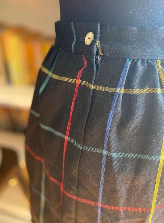 Vintage 80s plaid wool skirt by Private Club - image 3