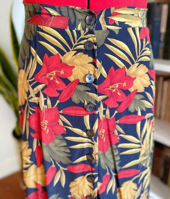 90s floral silk skirt by Jones New York