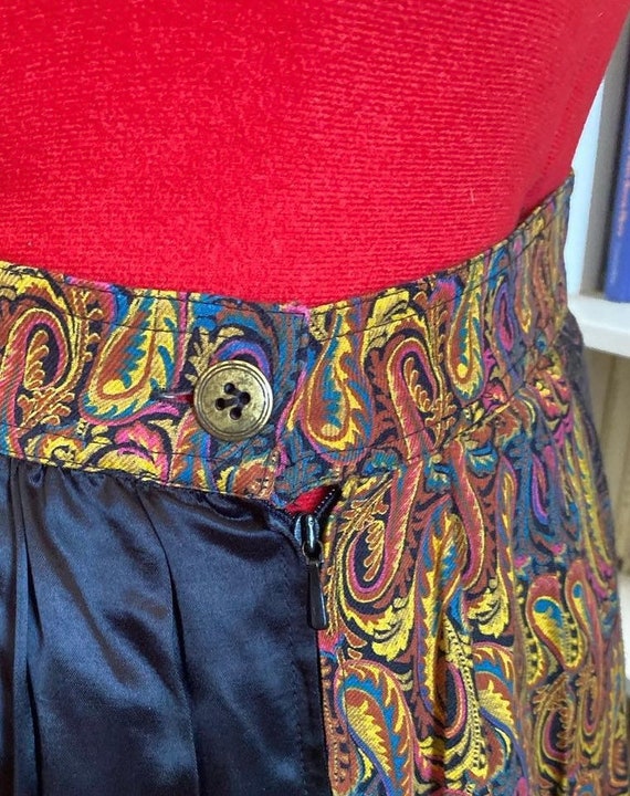 80s paisley and patchwork skirt/blouse set by des… - image 9