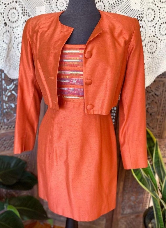 Vintage 90s designer jacket and dress set by Linda