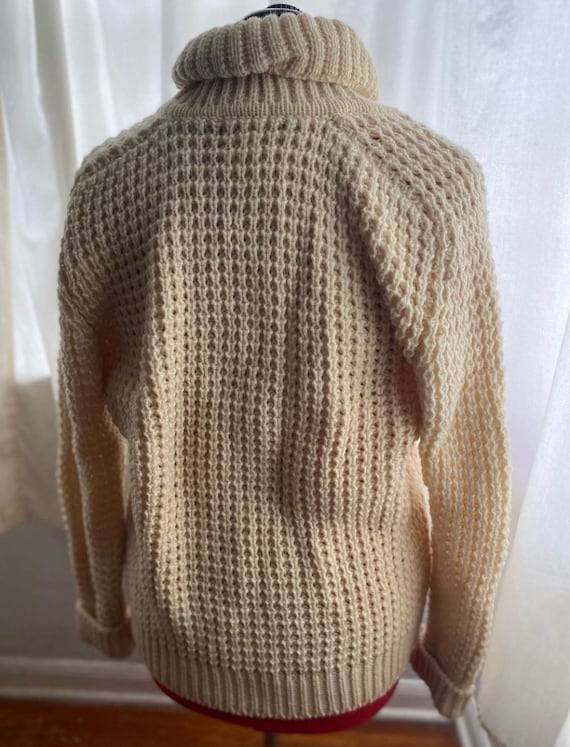 Vintage 70s ivory chunky knit pullover sweater by… - image 7