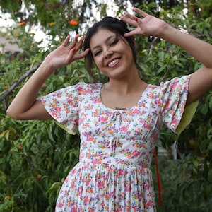 Rare vintage 60/70s maxi dress with novelty floral print