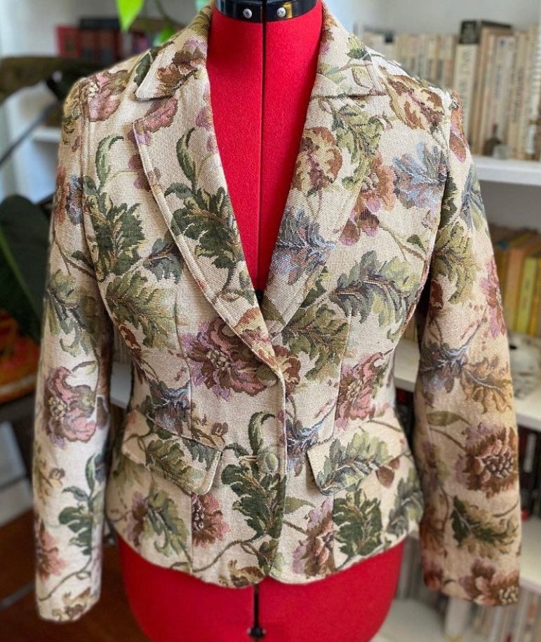 80s Cropped tapestry jacket – MANTIS LADY VINTAGE