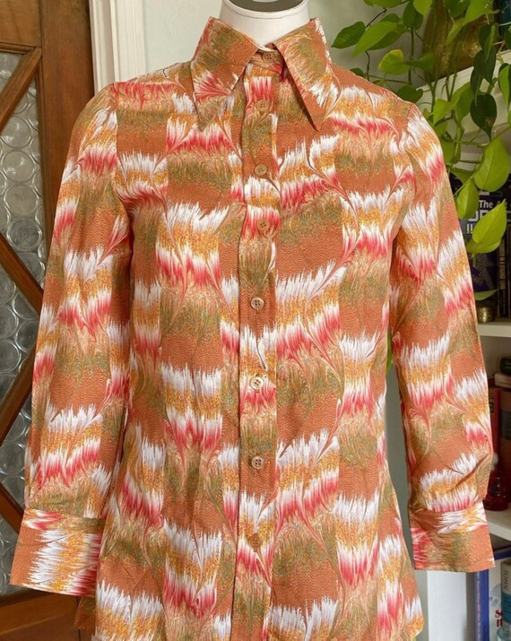 Vintage 70s marble blouse by Alison Peters