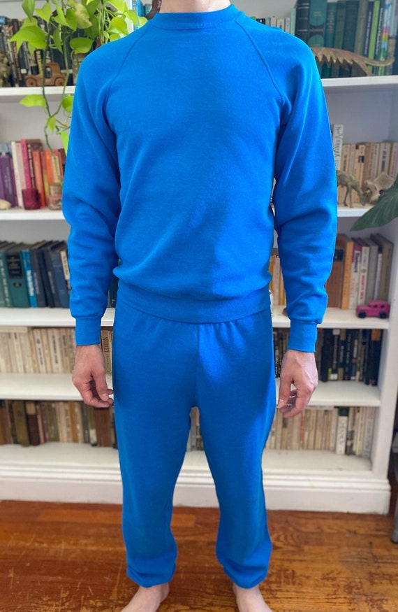 Vintage 90s blue sweater/pant set from Sturdy Swea