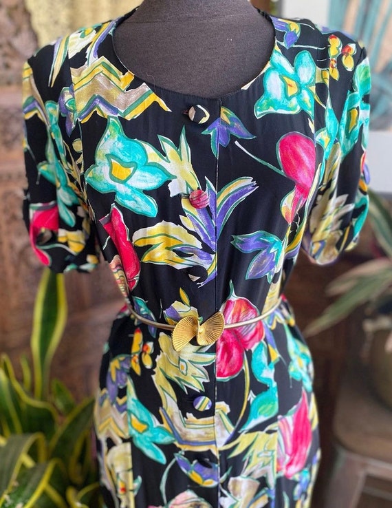 80s top floral print