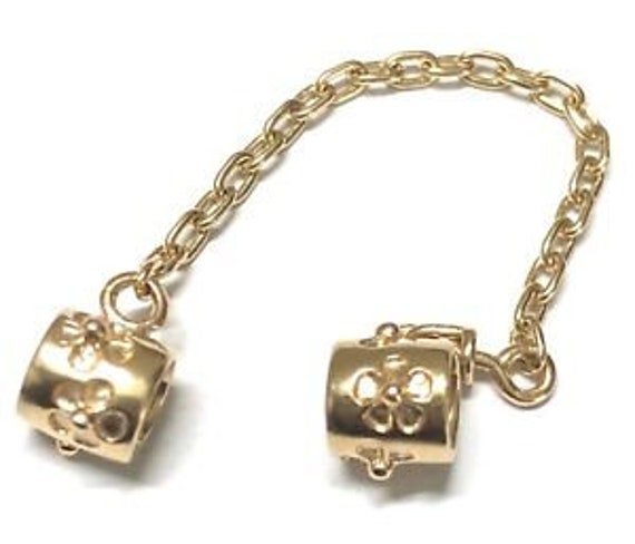 Pandora Solid 14K Gold Flower Safety 