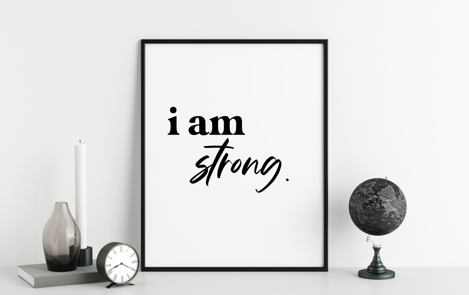 I Am Strong Printable Art Poster Wall Art Motivational Etsy