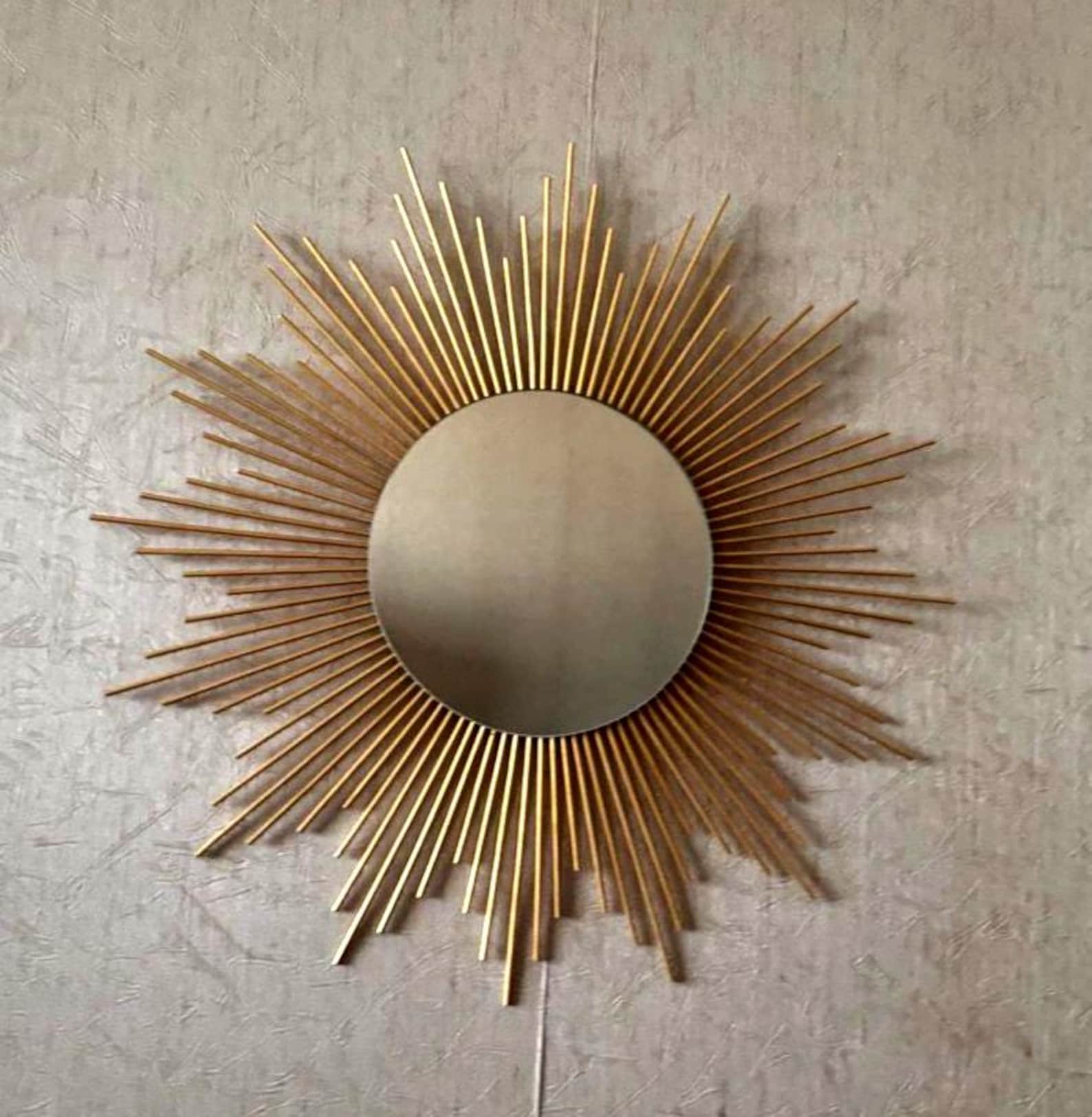 Gold Sun Mirror, Sunburst Mirror, Unique Mirror, Starburst Mirror for