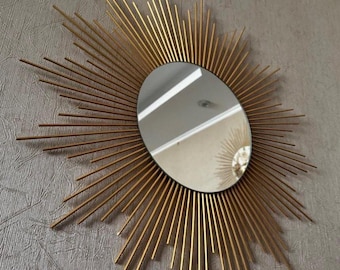 Gold Sun mirror, sunburst mirror, unique mirror, starburst mirror for wall, sun wall mirror, wall decor, gold sun wall art mirror decoration