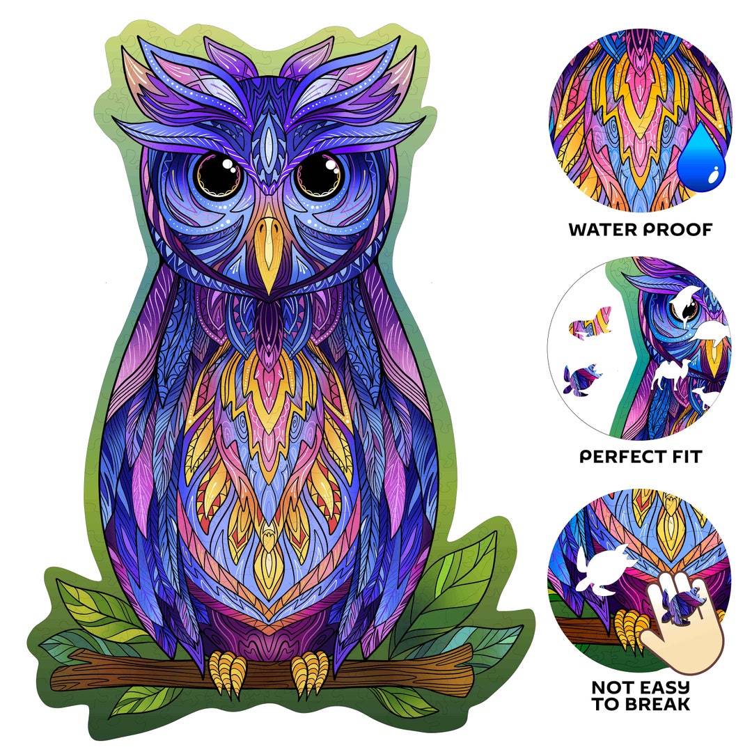 Figured Wooden Puzzle Owl-288pc, Puzzle Table, Jigsaw Puzzle for Kids ...