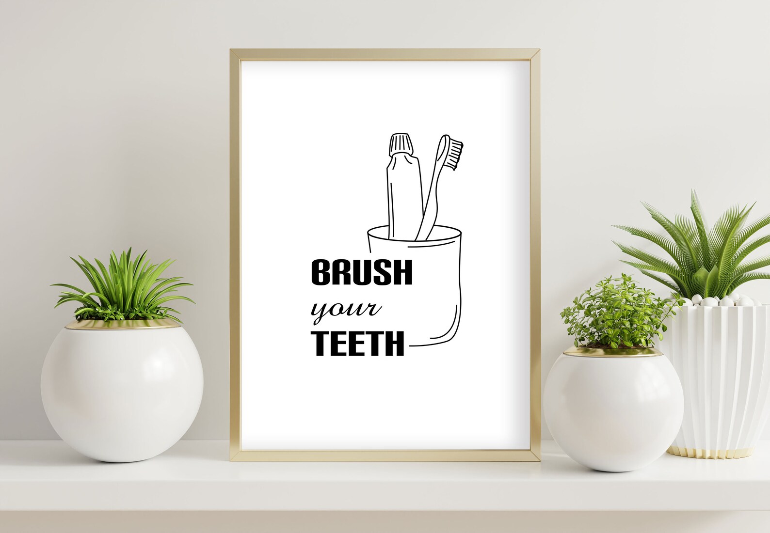 Brush Your Teeth Bathroom Wall Decor Bathroom Wall Art - Etsy UK