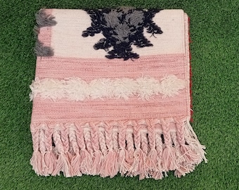 3x5 feet Wool Indian Dari Rug/Bold Geometric Pattern Handmade Rug/Designer Rug Carpet/Bath Rug/Floor Rug/Heavy Tassel/Area Decorative Rugs