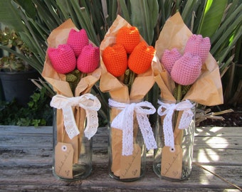 crochet tulip bouquet