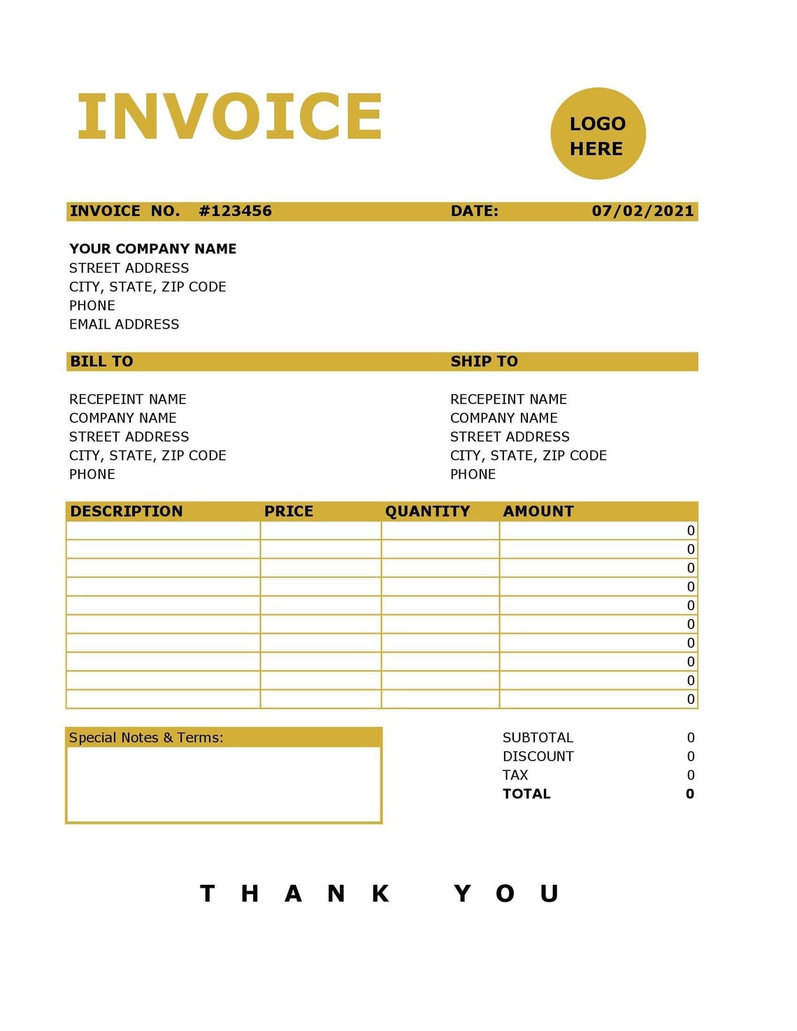 Black Invoice Template