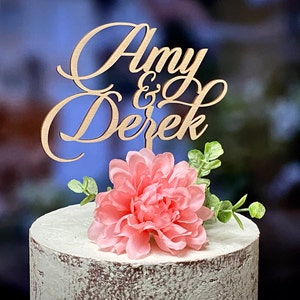 Wedding cake topper, Name cake topper, Custom cake topper, Gold cake topper, Rustic cake topper, Anniversary topper, Personalized topper
