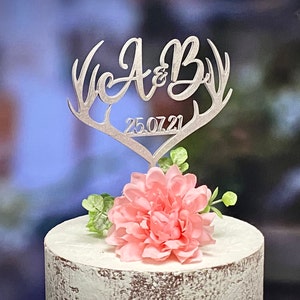 Wedding cake topper, Monogram cake topper, Custom cake topper, Gold cake topper, Rustic cake topper, Anniversary topper, Personalized topper