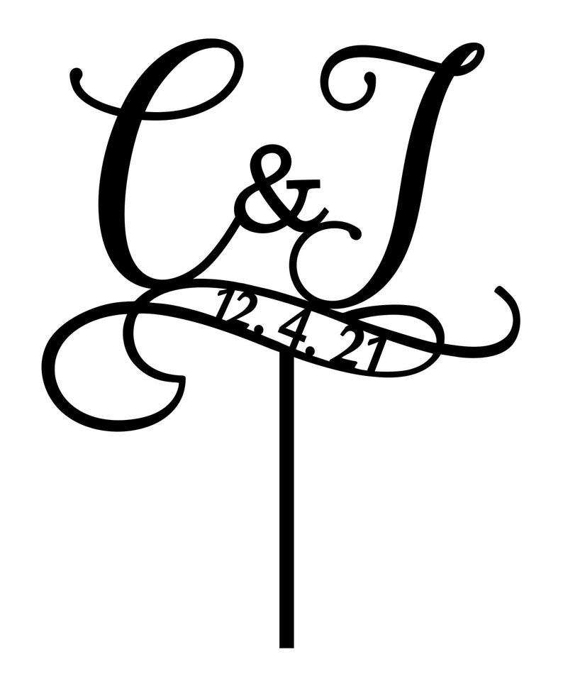 Wedding Cake Topper Monogram Cake Topper Custom Cake Topper Etsy