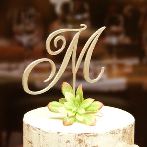 Wedding cake topper Monogram cake topper Custom cake topper Initial Cake Topper Rustic cake topper Elegant Cake Topper M wedding Cake Topper