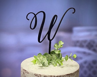 W cake topper, Monogram cake topper, Custom cake topper, Initial cake topper, cake topper, Letter w  topper, Personalized topper