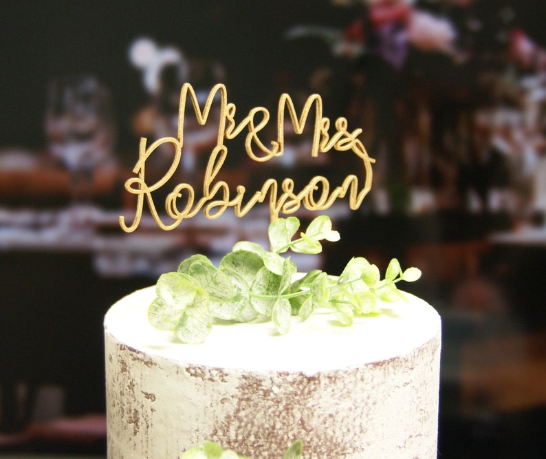Wedding Cake Topper Name Cake Topper Custom Cake Topper Etsy