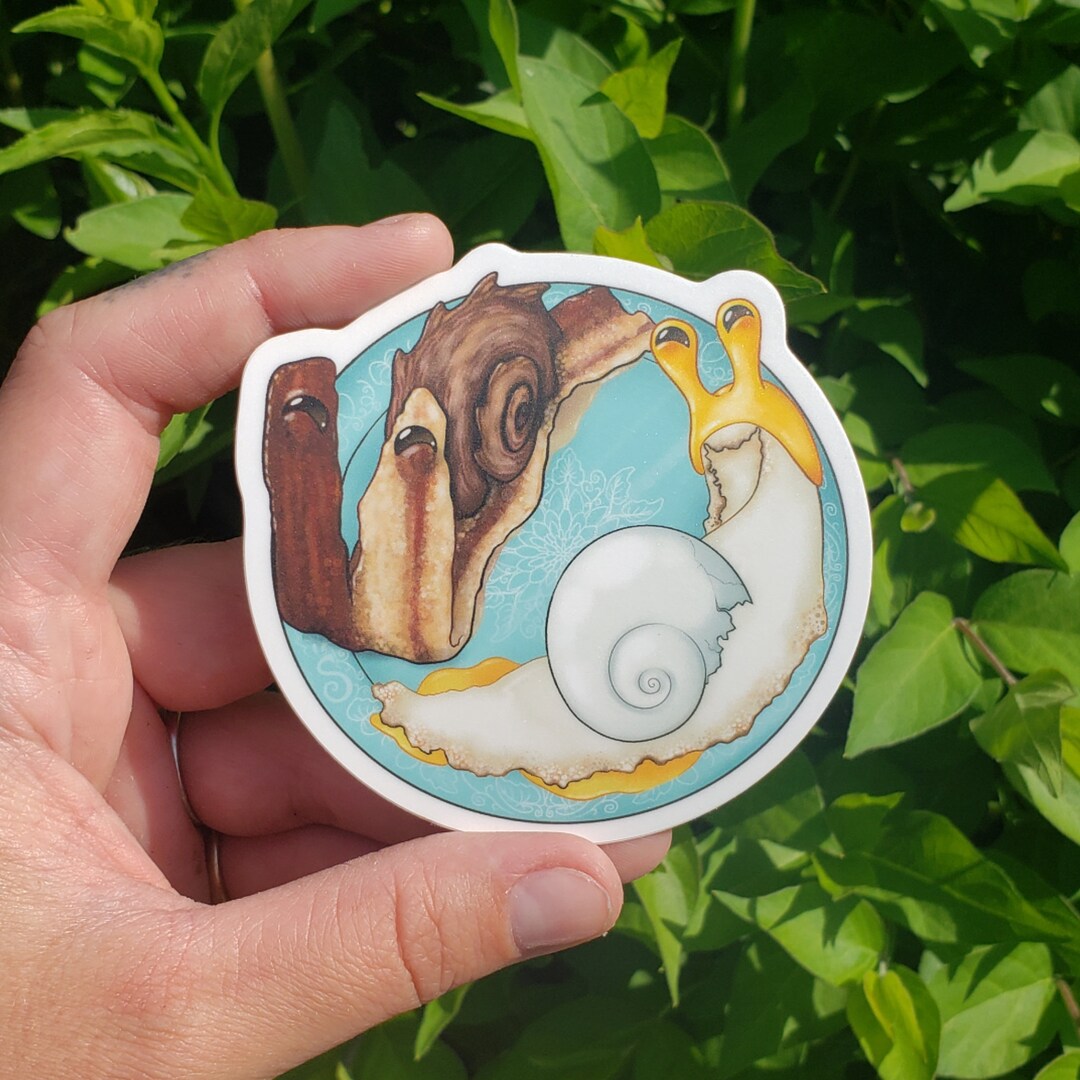 Breakfast Snails Vinyl Sticker Etsy