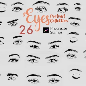 Procreate Anime Eyes Stamps: Manga Portrait Brush Set (Digital Download)
