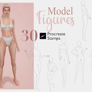Procreate Model Figure Stamps: Anime Manga Body Guides (Brushset Download)
