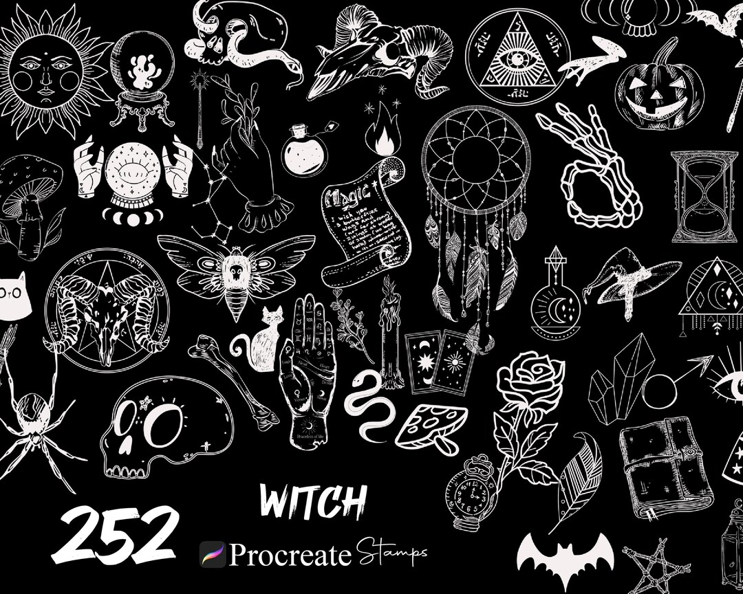 Procreate Gothic Brush Kit : Witch Stamps Dark World Horror Halloween ...