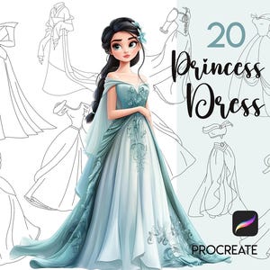 Procreate Princess Dress Stamp Procreate Anime Dress Procreate Girl Clothes Procreate Prom Dress Fashion Guides Cartoon Manga Clothes Brush