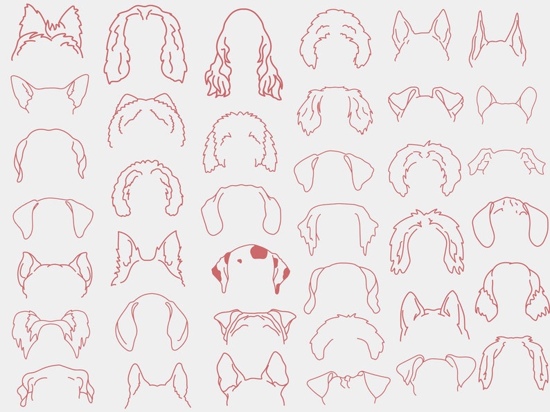 125 Procreate Dog Ears Stamps Line Art Dog Ear Brush Procreate Etsy