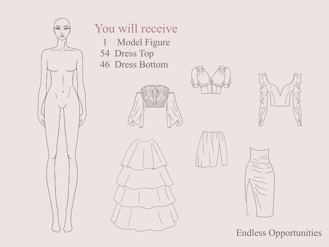 100 Procreate Dress Maker Stamps Clothing Procreate Fashion Etsy