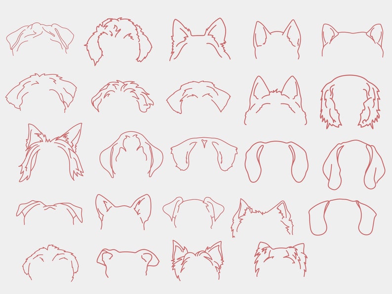 125 Procreate Dog Ears Stamps Line Art Dog Ear Brush Procreate Etsy