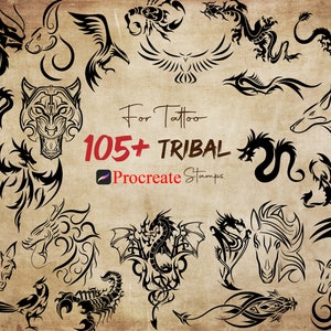 Procreate Tribal Stamps Procreate Tribal Tattoo Stamp Procreate Traditional Tattoo Stamp Procreate Tribal Ornament Procreate Tribal Animal