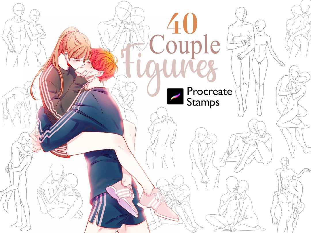Procreate Couples Body Poses Stamps Graphic by Calcool · Creative Fabrica