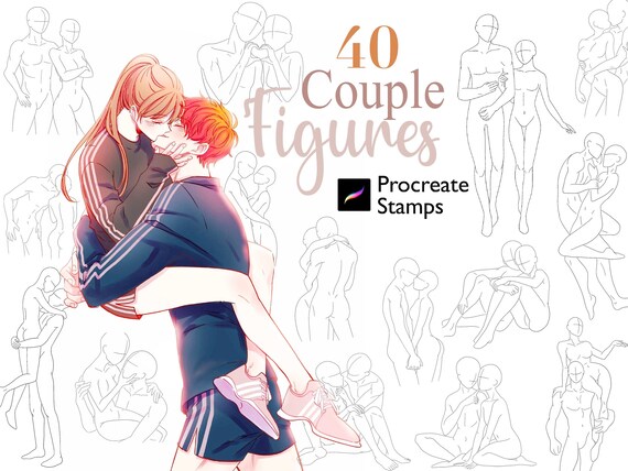 Procreate Chibi Poses Stamps Couple Poses Anime Figure -  Israel