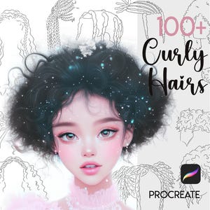 Procreate Curly & Afro Hair Stamp Brush Set (100+ Brushes) (Digital Download)