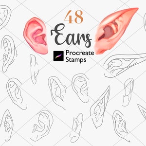 Procreate Oren Postzegels Procreate Anime Oorstempel Procreate Anime Maker Stamp Procreate Fantastic World Elfenborstels Cartoon manga elfenstempel