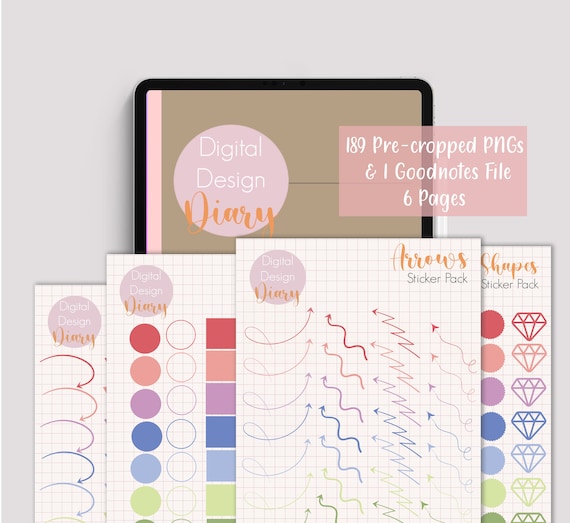 Goodnotes 189 Digital Sticker Arrow and Geometric Shape Theme Etsy