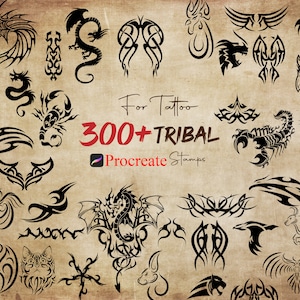 300+ Tribal Tattoo Procreate Stamps: Ethnic Ornament Brushes (Digital Download)