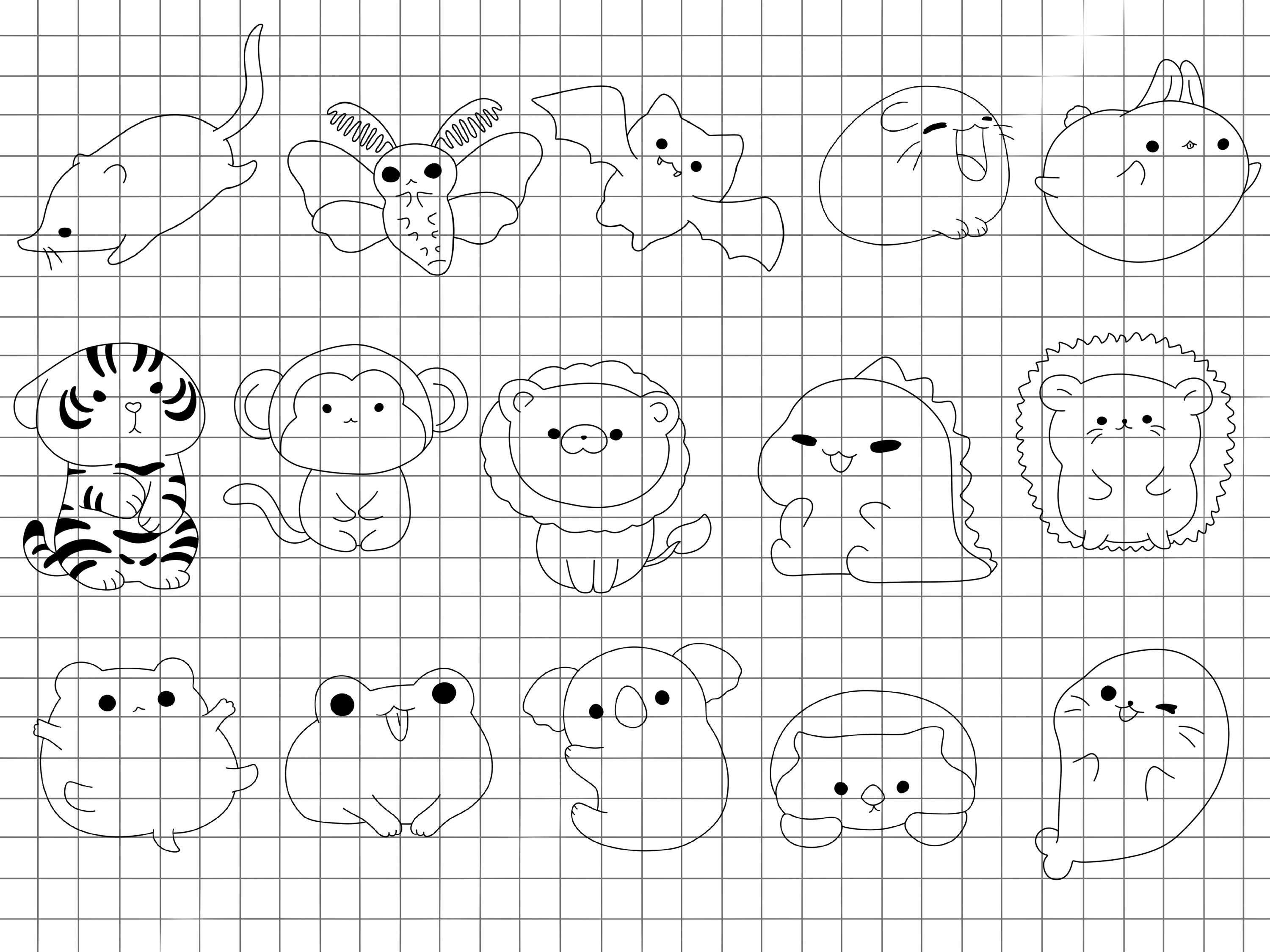 100 Procreate Chibi Animal Stamps: Kawaii Comic Brushes (digital ...