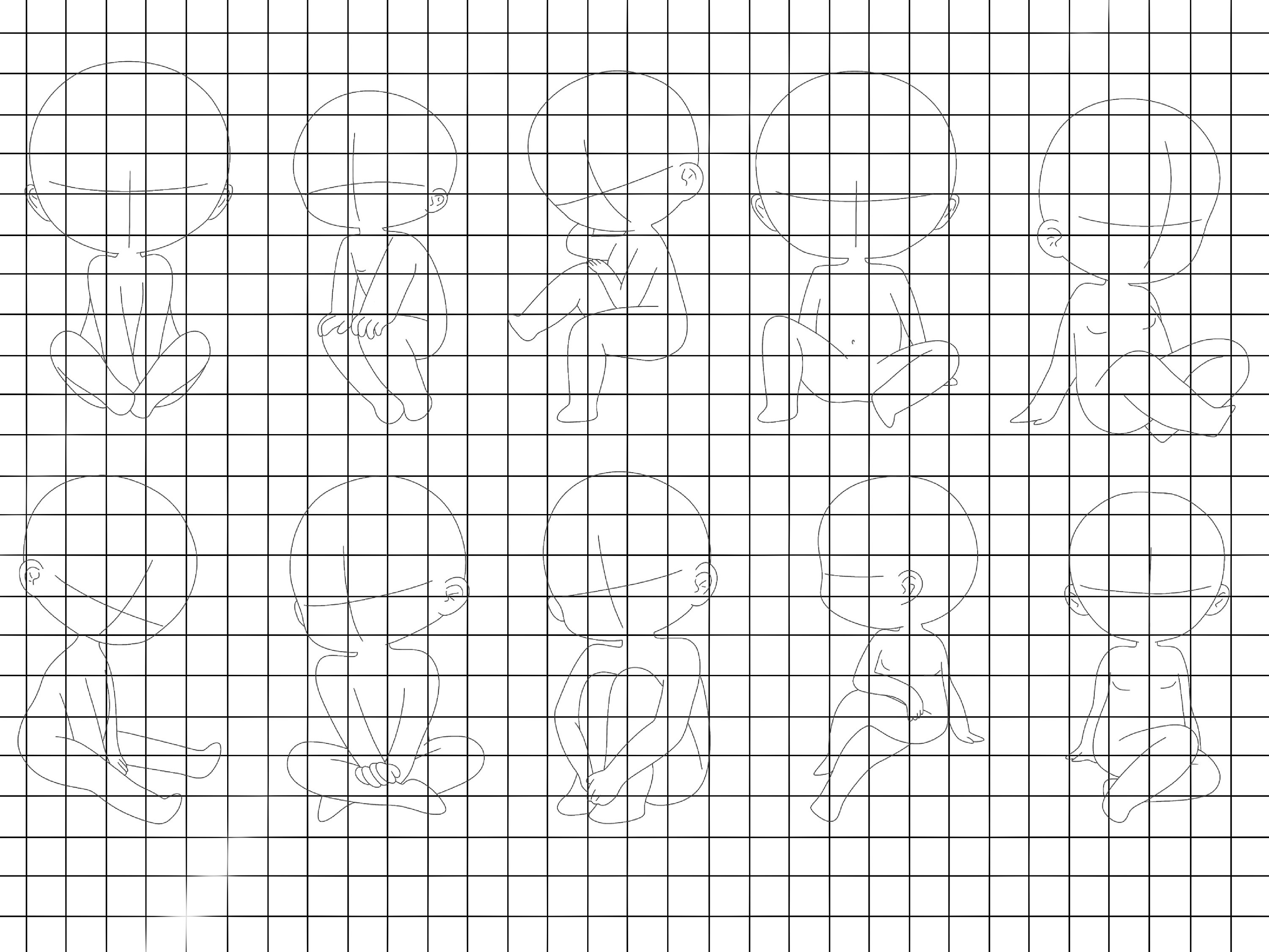 Procreate Chibi Body Stamps : Chibi Base Poses Guides Brush Set - Etsy