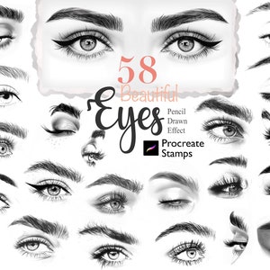 Procreate Beautiful Eyes Stamps Procreate Eyes Brushes Procreate Portrait Maker Stamp Procreate Portrait Guides Procreate Eye Reference