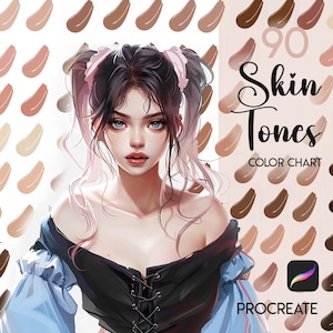 Procreate Skin Tones Color Chart Procreate Skin Tones Palette Procreate Color Swatches Procreate Portrait Maker Procreate Realistic Make Up